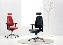 Nytt - Kontorsstolar - Lanab Design 6340 Svart Skinn