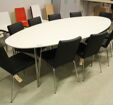 Konferensbord ellips vitt/krom