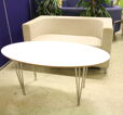Soffbord Ellipse 120x60 vit/krom